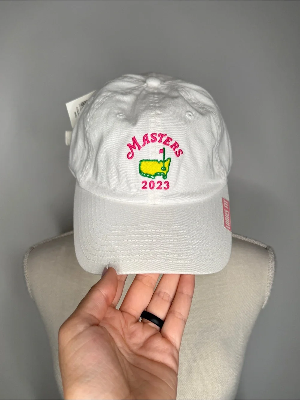 Masters 2023 White Baseball Cap Pink Embroidery Cotton One Size NWT